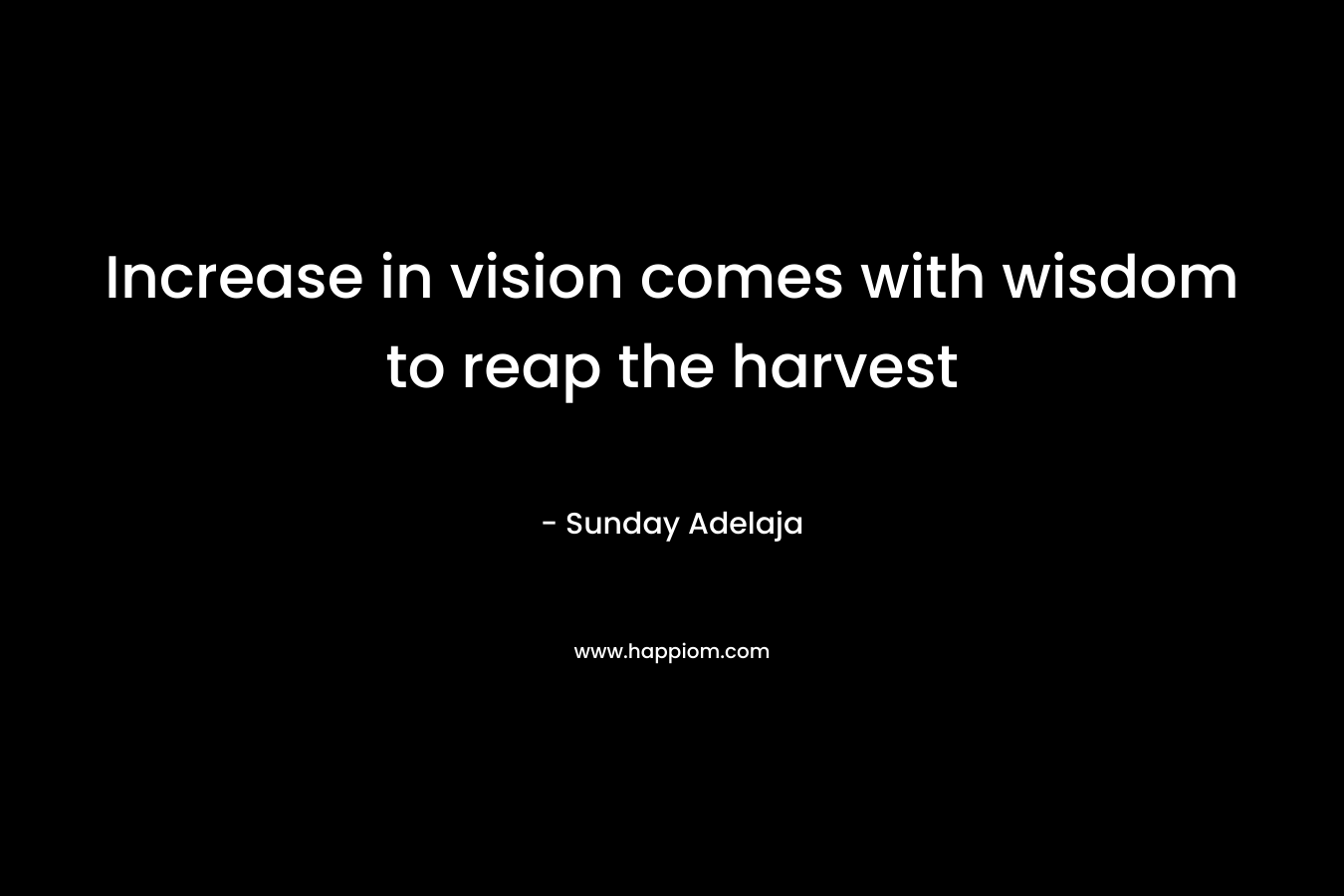 Increase in vision comes with wisdom to reap the harvest – Sunday Adelaja