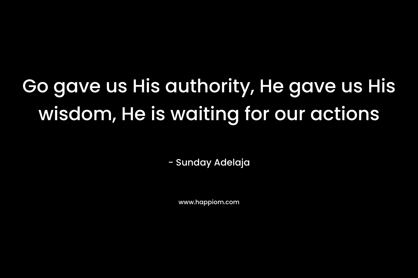 Go gave us His authority, He gave us His wisdom, He is waiting for our actions – Sunday Adelaja