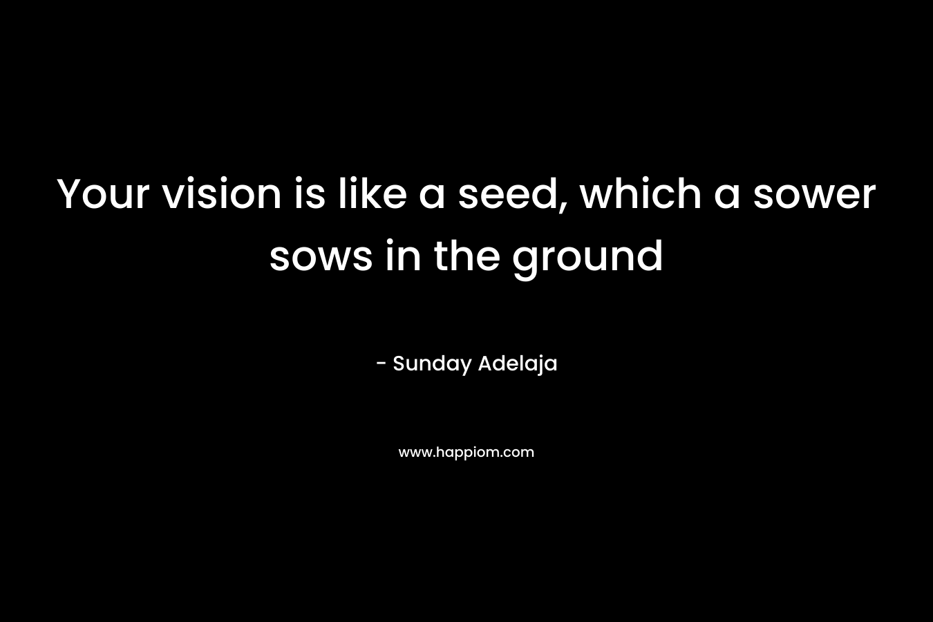 Your vision is like a seed, which a sower sows in the ground – Sunday Adelaja