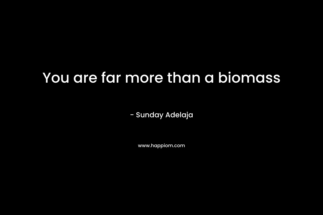 You are far more than a biomass