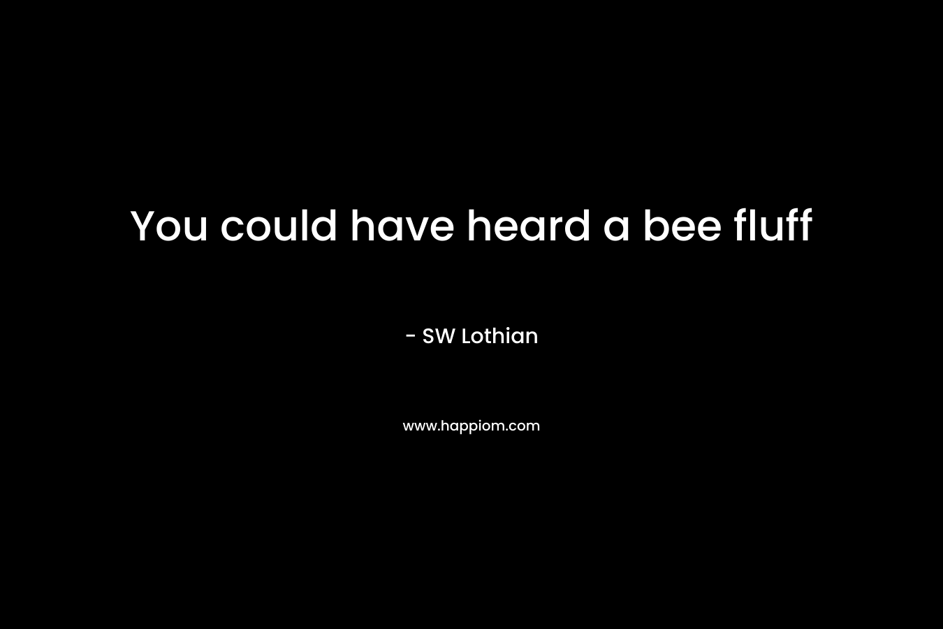 You could have heard a bee fluff – SW Lothian