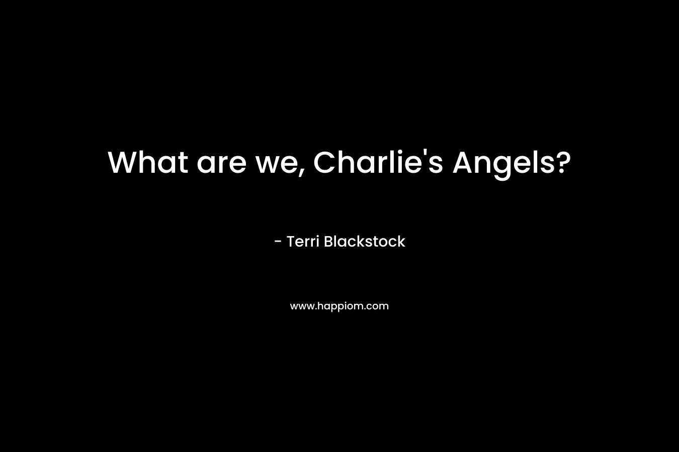 What are we, Charlie’s Angels? – Terri Blackstock