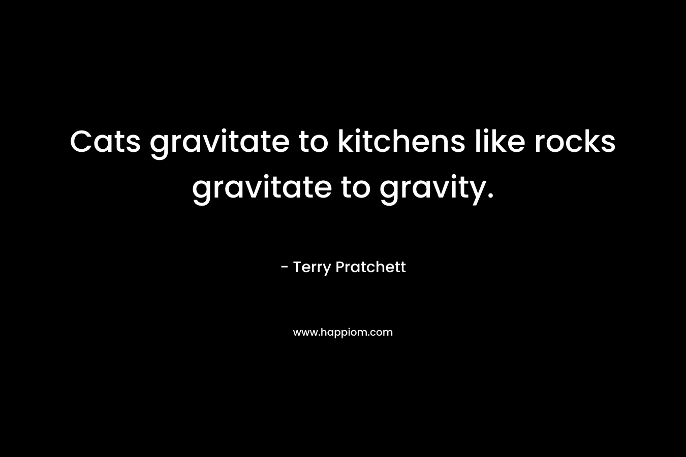 Cats gravitate to kitchens like rocks gravitate to gravity. – Terry Pratchett