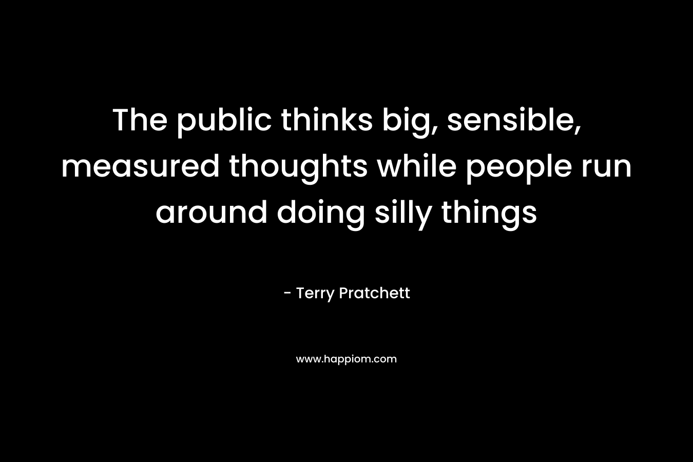 The public thinks big, sensible, measured thoughts while people run around doing silly things