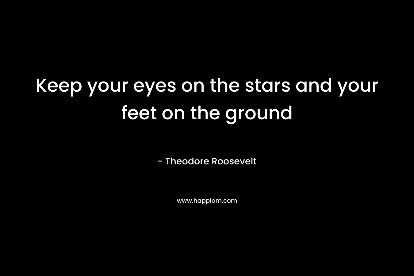 Keep your eyes on the stars and your feet on the ground – Theodore Roosevelt