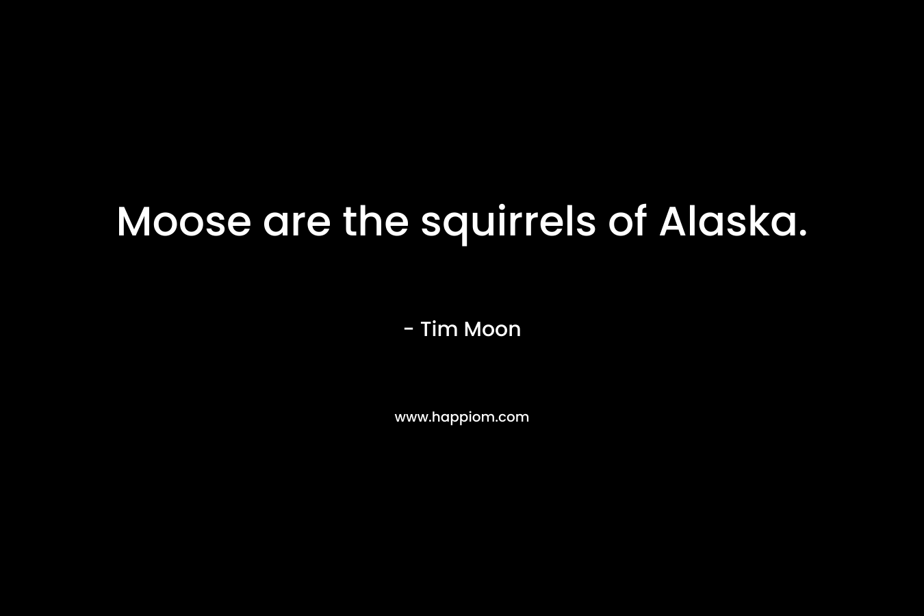 Moose are the squirrels of Alaska. – Tim Moon
