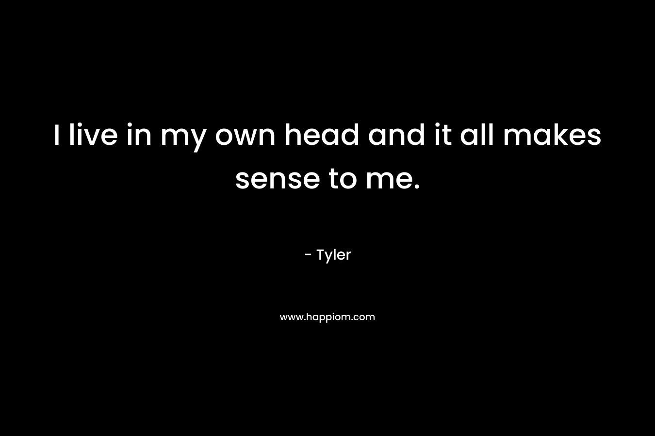 I live in my own head and it all makes sense to me.