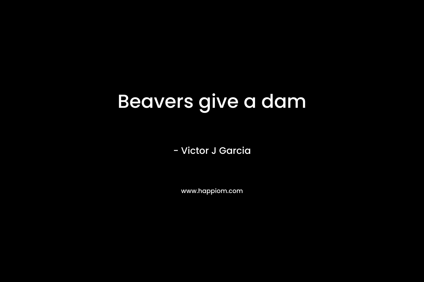 Beavers give a dam – Victor J Garcia