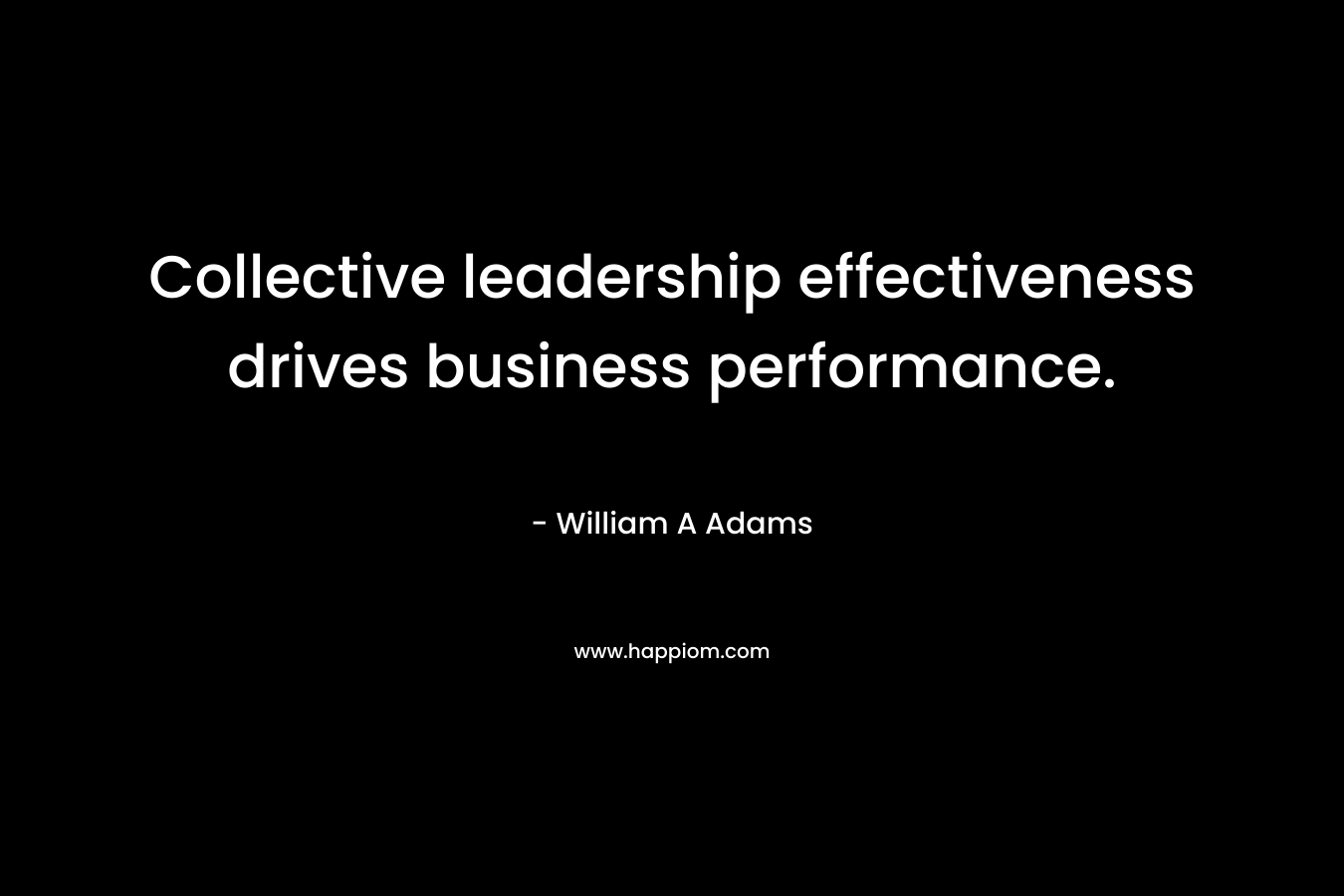 Collective leadership effectiveness drives business performance.