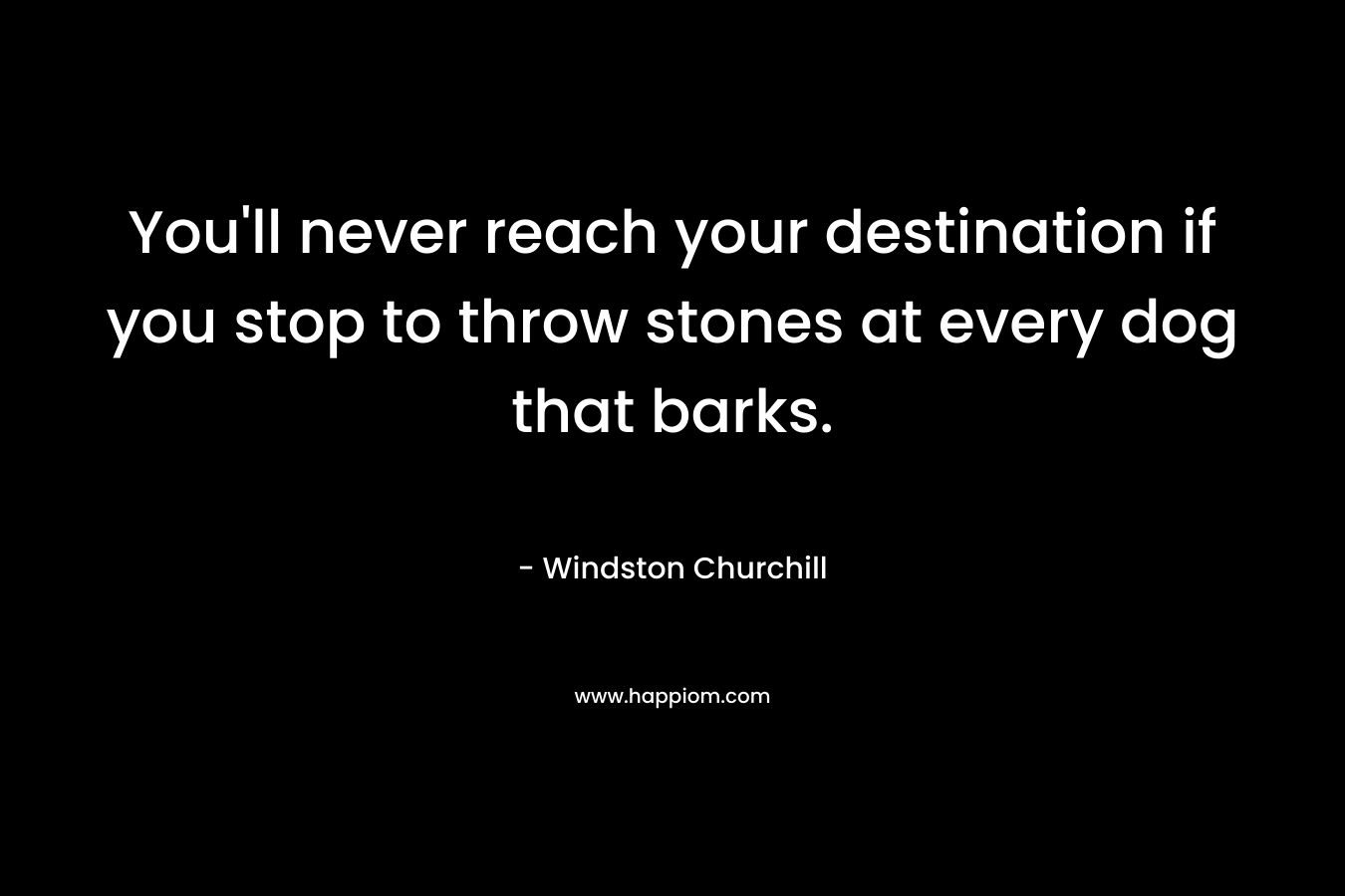 You'll never reach your destination if you stop to throw stones at every dog that barks.